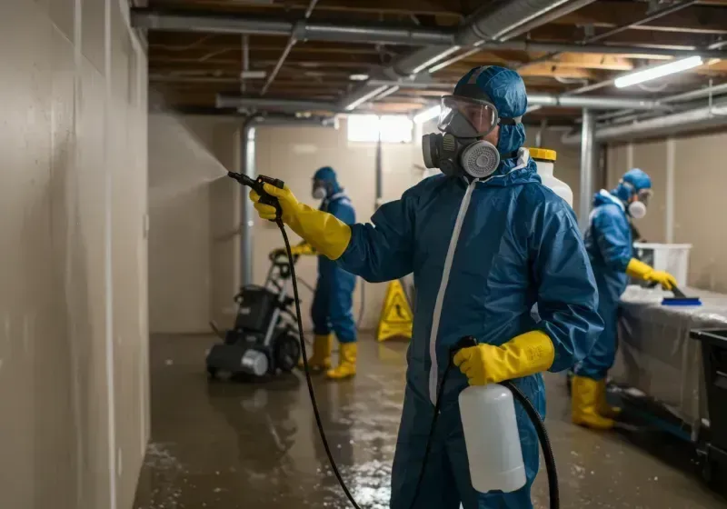 Basement Sanitization and Antimicrobial Treatment process in Henryville, IN